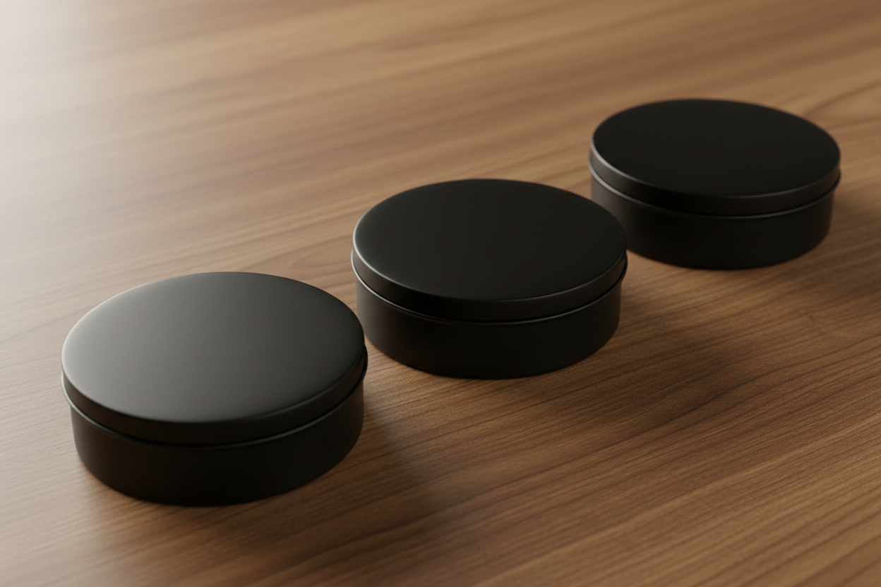 The Discovery Collection - 3 Closed Black Tin Candles